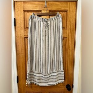 Beige Vertical Striped Apt. 9 Midi Skirt Women’s Size XL